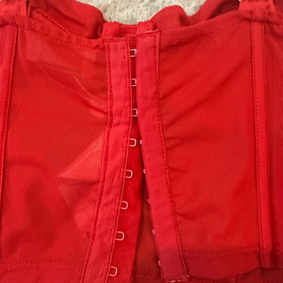 Oh Polly Red Bustier Crop Top - Picture 4 of 5
